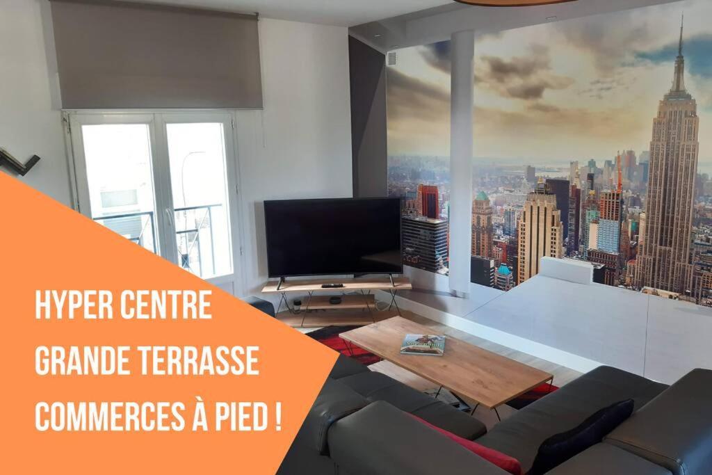 Appartement Renove Le New-York En Centre Ville - Terrasse Et Parking - Non Climatise La Roche-Chalais Exteriér fotografie